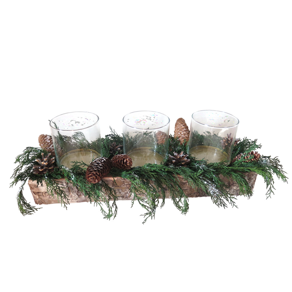 Woodland Winter Candle Centerpiece