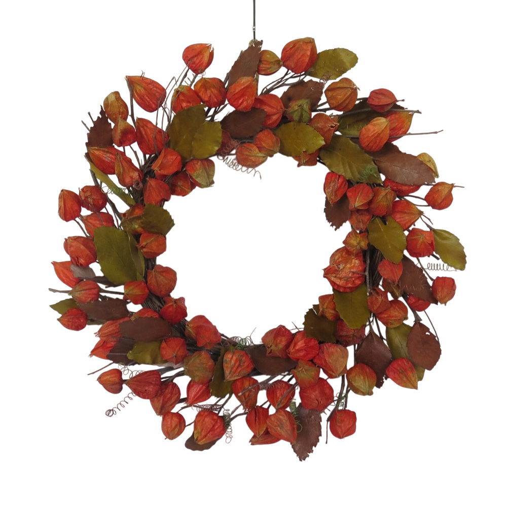 Fall Lantern Blossom Wreath