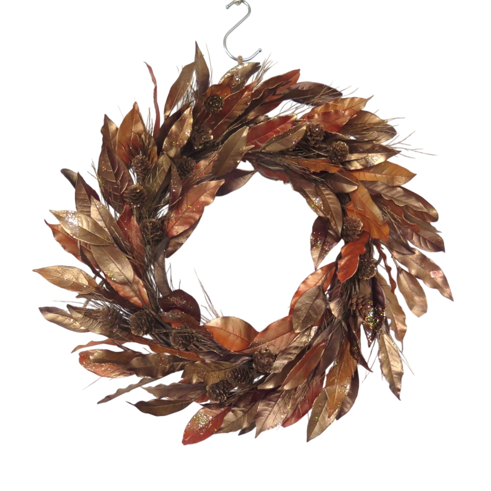 Golden Preserved Sweet Olive Leaves Wreath